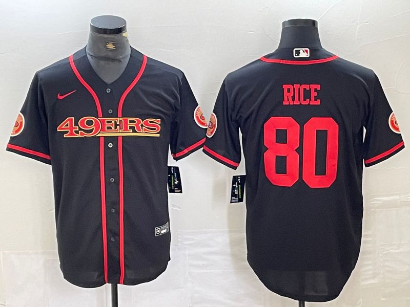 Men San Francisco 49ers 80 Rice Black 2024 Nike Vapor Untouchable Co branded NFL Jersey style 1